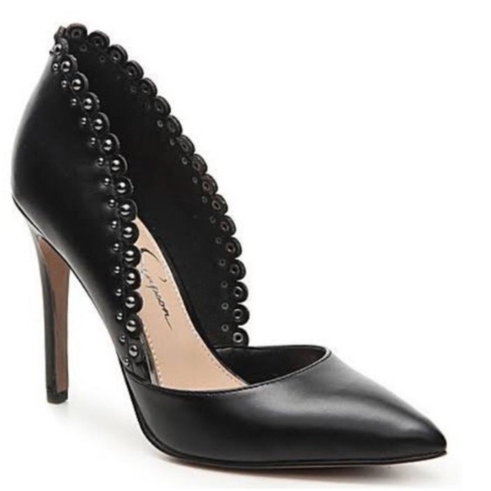 Jessica Simpson Pauline Studded Heels, Black, Size 7.5.